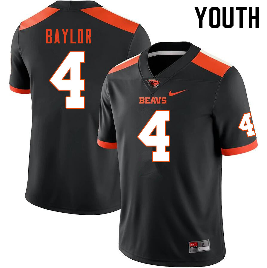 Youth #4 B.J. Baylor Oregon State Beavers College Football Jerseys Sale-Black - Click Image to Close